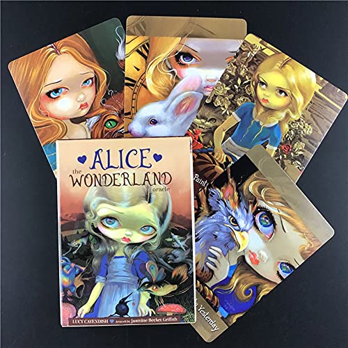 Tarjetas de oráculo de Alicia el país de Las Maravillas,Alice The Wonderland Oracle Cards,with Bag,Deck Game