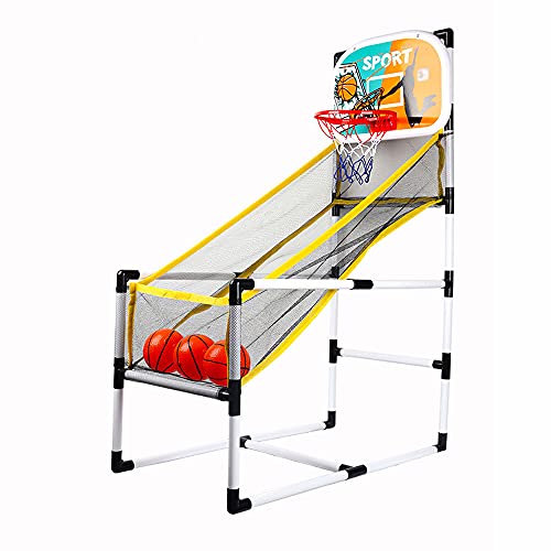 Taruor Canasta Baloncesto Interior,Juego de Arcade de Baloncesto para Interiores/Exteriores, máquina de Baloncesto de un Solo Tiro, Plegable con 3 Pelotas de Baloncesto para niños