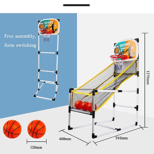 Taruor Canasta Baloncesto Interior,Juego de Arcade de Baloncesto para Interiores/Exteriores, máquina de Baloncesto de un Solo Tiro, Plegable con 3 Pelotas de Baloncesto para niños