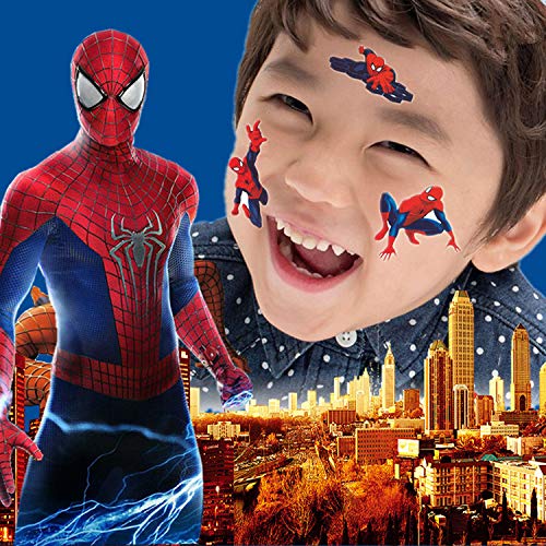 Tatuajes Temporales,Falso Tatuajes Pegatinas 10 Hojas Hombre Araña Etiquetas Adhesivas para Niños Niñas Fiestas Regalo Navidad