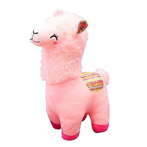 Tcn 25cm Smile Stripe Alpaca, Juguete de Animales de Peluche de Llama, muñeco de Peluche Juguetes para niños Regalos de cumpleaños