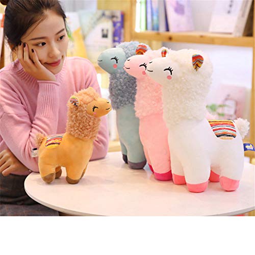 Tcn 25cm Smile Stripe Alpaca, Juguete de Animales de Peluche de Llama, muñeco de Peluche Juguetes para niños Regalos de cumpleaños