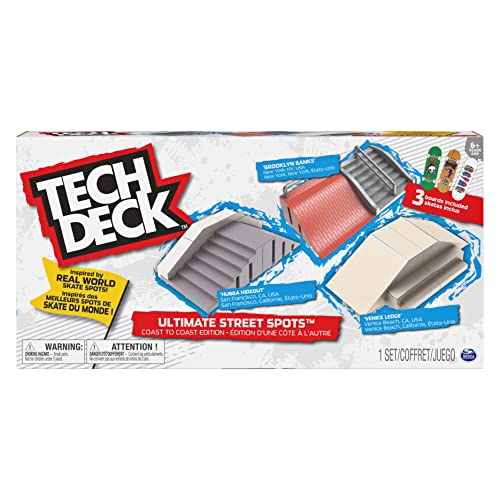 Tech Deck 6053964 Ultimate Street Spots Pack con 3 Tablas exclusivas Totalmente montadas, edición Coast