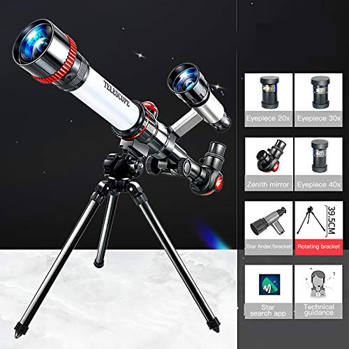 Telescopio infantil (20 x 30 x 40 x) reflector astronomía telescopio para niños principiantes astronómicos (A)