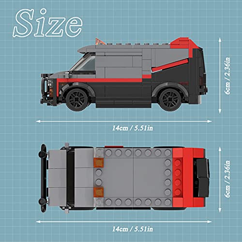 TENHORSES A-Team GMC Vandura Van – Modelo Car 1983 Scale, juego de construcción para adultos, idea de regalo, compatible con Lego (242 piezas)