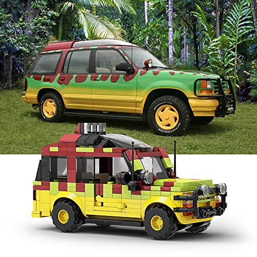 Tenhorses Jurassic Car - Juego de construcción diseño clásico de Dinosaurios Park - Jurassic Vehículo de Entrenamiento - Coche Blocs de construcción para efantes | 310 Piezas