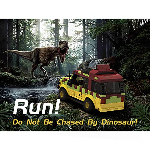 Tenhorses Jurassic Car - Juego de construcción diseño clásico de Dinosaurios Park - Jurassic Vehículo de Entrenamiento - Coche Blocs de construcción para efantes | 310 Piezas