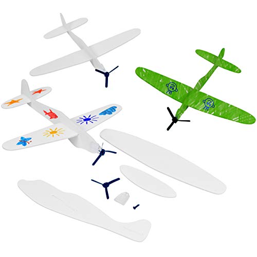 THE TWIDDLERS 24 Aviones Planeadores - Colorear y Montar| Niños Juguetes Favores de Fiesta