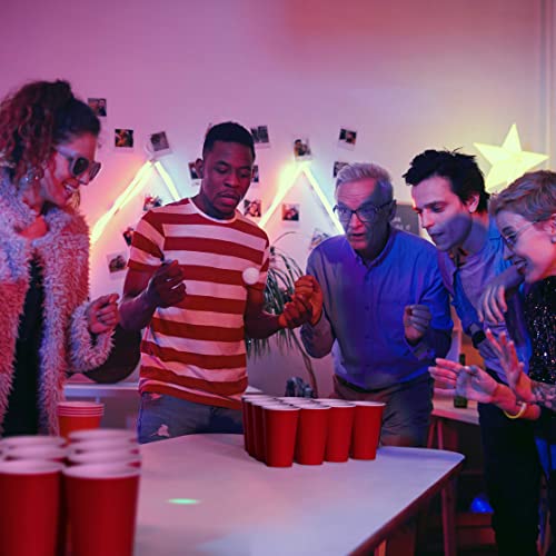 THE TWIDDLERS Juego de 50 Piezas Beer Pong para Fiesta - 25 Vasos y 25 Bolas