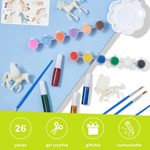 THE TWIDDLERS - Kit de 26 Piezas para Pintar tu Propio Unicornio / Diseños Variados - Actividad Divertida para Niños