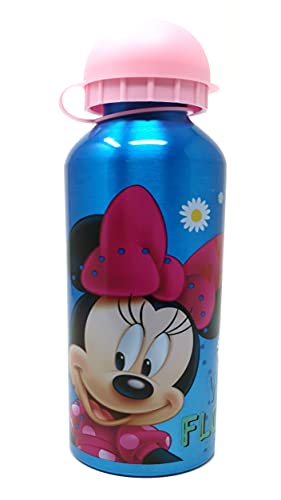 Theonoi Juego de desayuno de 2 piezas para niños – a elegir: Frozen – Minnie – 1 fiambrera para sándwich y 1 botella de aluminio/botella de agua de aluminio para niñas (Minnie Mouse)