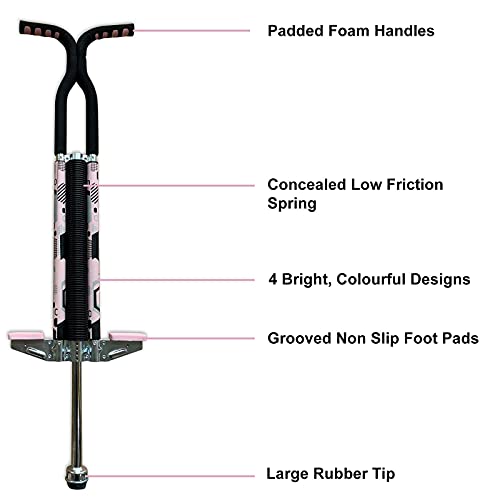 Think Gizmos Palo Saltador Pogo para Jinetes 80lbs A 160lbs - Saltador Pogo King Palo para Niños Y Niñas (y Adultos Ligeros) - Calidad De Construcción Sólida (Rosa)