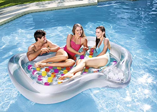 Thole Anillo de Natacion Anillo Inflable de la natación de la Cama del sillón reclinable de la Fila Flotante Inflable del Agua del Adulto del Verano 216x178cm