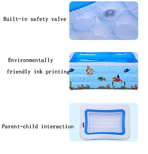 Thole Piscinas para NiñOs Inflables Familia Hinchables Juegos Juguetes Jardin PequeñOs Profundidad Rectangulares con Bomba De Pie 120.1,White,1.2m