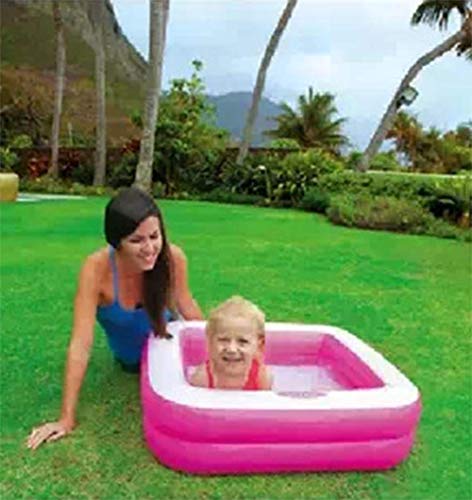 Thole Piscinas para NiñOs Inflables Plegable Familia Hinchables Juegos Juguetes Jardin PequeñOs Profundidad Rectangulares 33.5,Pink