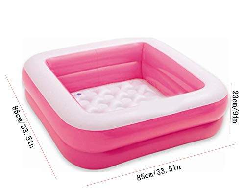 Thole Piscinas para NiñOs Inflables Plegable Familia Hinchables Juegos Juguetes Jardin PequeñOs Profundidad Rectangulares 33.5,Pink