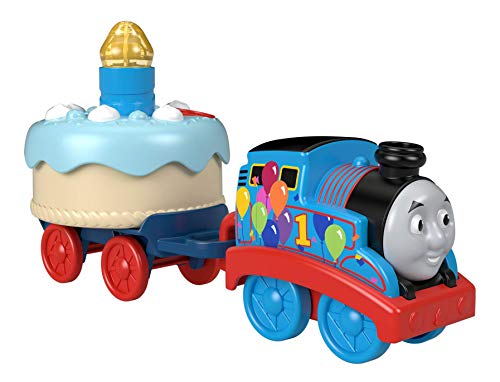 Thomas & Friends Birthday Wish Thomas, motor musical de tren de juguete con pastel de cumpleaños iluminado para niños pequeños y preescolares a partir de 12 meses