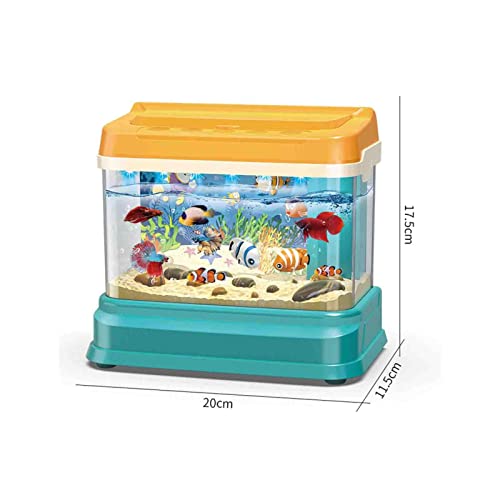 thorityau Acuario de juguete para niños - Tanque de pescado eléctrico para niños, tanque de peces para niños mayores de 3 años, fuente de alimentación USB, material ABS, regalo para niños y niñas