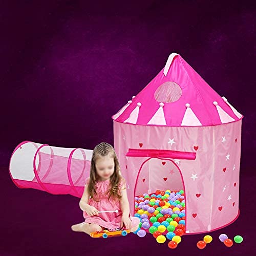 Tienda campaña Infantil Crawling Tunnel Game Tunnel,Casitas Infantiles Tela Children's Play Tent Girl, campaña Nursery Tunnel Playhouse con mosquitero para Dentro y al Aire Libre Rosa