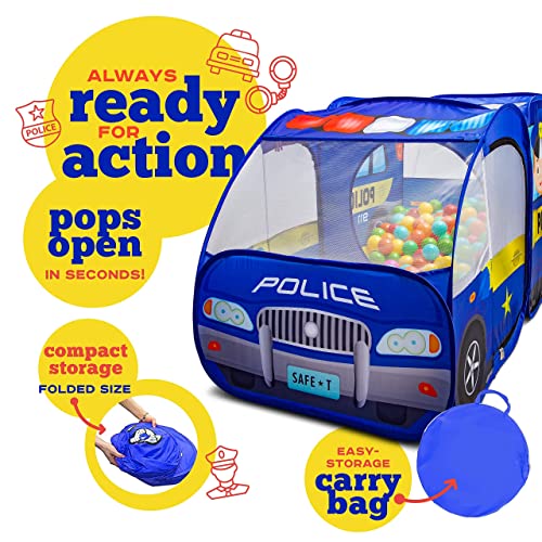 Tienda de campaña para coches de policía pop Up Pretend Play (tienda de campaña con traje)