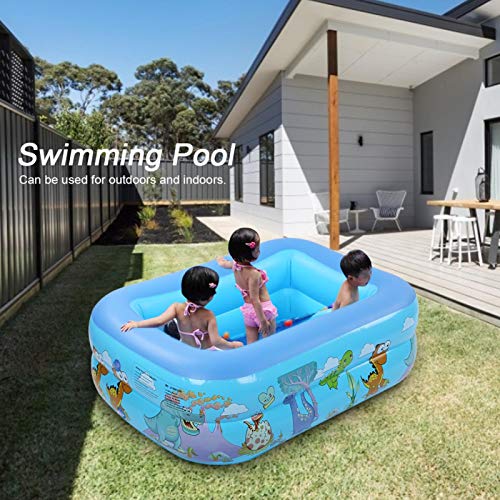 Tiffasha Piscina Inflable - 120 x 90 x 36 cm/47,2 x 35,4 x 14,2 Pulgadas Piscina Grande para niños, Adultos, bebés, niños, jardín, Patio Trasero, Fiesta de Agua, Patio Trasero, Verano para Mayores