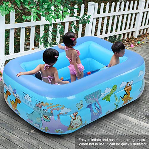 Tiffasha Piscina Inflable - 120 x 90 x 36 cm/47,2 x 35,4 x 14,2 Pulgadas Piscina Grande para niños, Adultos, bebés, niños, jardín, Patio Trasero, Fiesta de Agua, Patio Trasero, Verano para Mayores