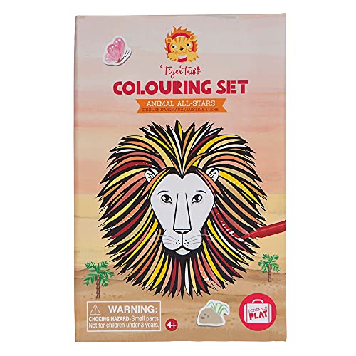 Tiger Tribe- Colouring Sets/Animals All Stars Kits de Acuarelas, Multicolor (3760242)