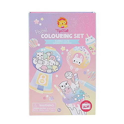 Tiger Tribe- Pastel Colouring Set/Kawaii Cafe Kits de Acuarelas, Multicolor (3760272)