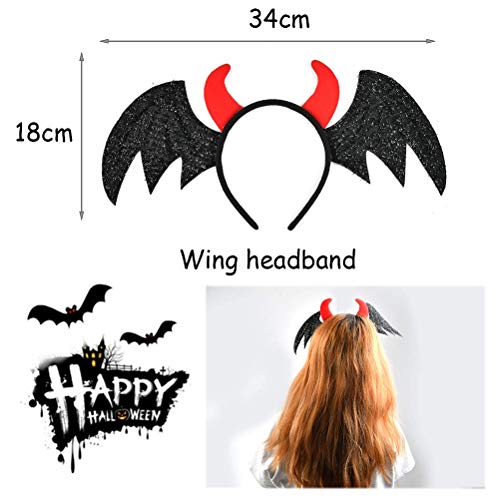 TIMESETL Diadema para Halloween, calabaza, murciélago, araña, alas, tocado para cosplay, para Halloween, fiestas, cosplay, carnaval, fiestas para mujeres y niñas