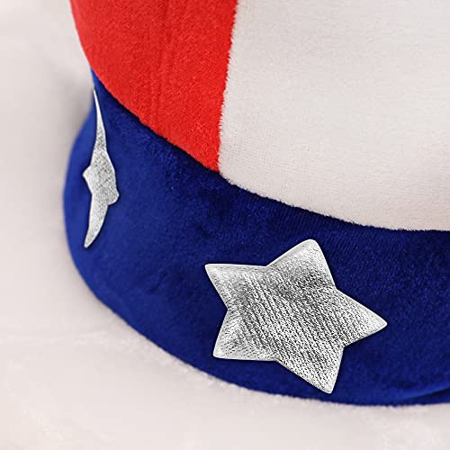 Tío Sam SOMBRERO AMERICANO ESTRELLAS Y RAYA Accesorio para disfraz EE.UU. NACIONAL América INDEPENDENCIA Día Fieltro Sombrero de copa rojo blanco y azul 4 Julio Americana Bandera Mayorista