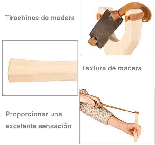 Tirachinas Madera, Catapulta de Madera Aire Libre, Tirachinas de Camping Duradero, Lanzador de Madera Hechas a Mano de Alta Velocidad para Juegos De Catapulta