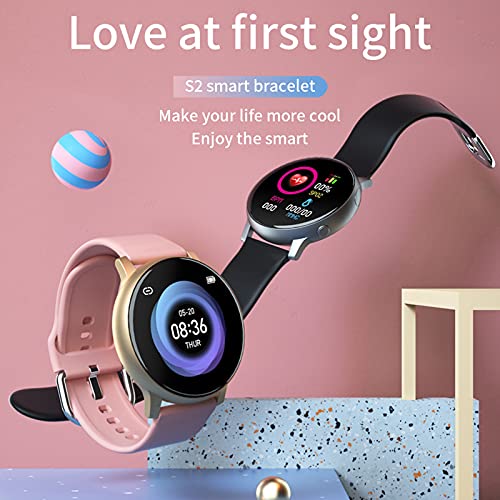 TISHITA Reloj Inteligente de Seguimiento de Fitness Pulsera Inteligente podómetro Monitor de Reloj Inteligente Digital Impermeable para niños Mujeres - Rosa