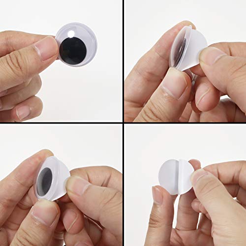 TOAOB 40 Piezas 30 mm Adhesivos Ojos Móviles Negros de Plástico Autoadhesivo Utilizados para Manualidades de Scrapbooking Accesorios