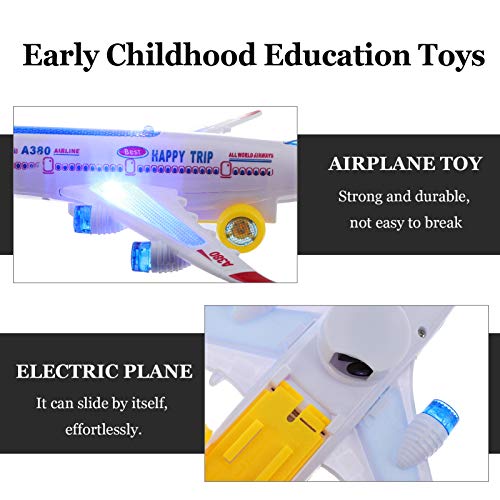 Toddmomy Avión Eléctrico Niños Juguete de Acción Modelo Parpadeante Luces 3D Y Avión Realista Jet Juguete Educativo sin Batería