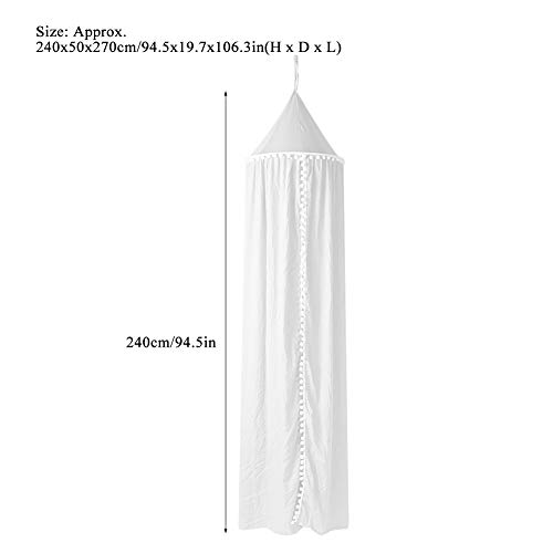 Toldo de cama para niñas, niños, princesa, domo redondo, mosquitera de ensueño, ropa de cama, habitación de niñas, castillo, tienda de campaña, decoración de la casa, toldos de lectura(blanco)