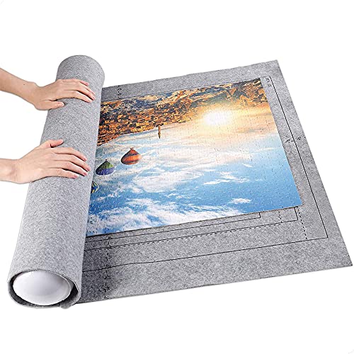 Tollk Lesse Tapete Puzzle 3000 Piezas, Puzzle Mat Rollo de Rompecabezas Práctico Alfombrilla de Fieltro para Rompecabezas de hasta 3000 Piezas, Accesorio para Rompecabezas