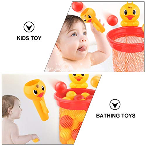 Tomaibaby 1 Set Bebé Baño Aro de Baloncesto Bañera Juego de Disparos de Juguete de Baño Juego para Los Niños Y Niños Pequeños