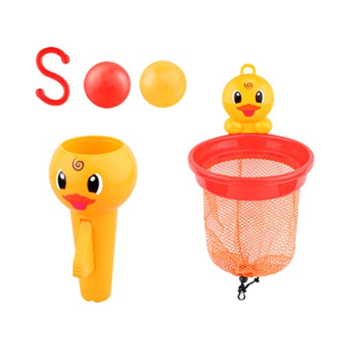 Tomaibaby 1 Set Bebé Baño Aro de Baloncesto Bañera Juego de Disparos de Juguete de Baño Juego para Los Niños Y Niños Pequeños