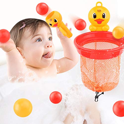 Tomaibaby 1 Set Bebé Baño Aro de Baloncesto Bañera Juego de Disparos de Juguete de Baño Juego para Los Niños Y Niños Pequeños