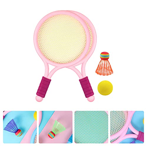 Tomaibaby Juego de Raquetas de Tenis para Niños 15. Raqueta de 3 Pulgadas con 1 Pelota de Tenis 1 Bádminton Shuttlecocks Entrenamiento Juego de Tenis Raqueta de Tenis Set para Niños Aire