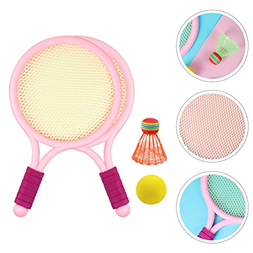 Tomaibaby Juego de Raquetas de Tenis para Niños 15. Raqueta de 3 Pulgadas con 1 Pelota de Tenis 1 Bádminton Shuttlecocks Entrenamiento Juego de Tenis Raqueta de Tenis Set para Niños Aire