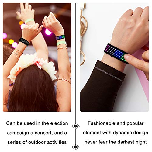 Tomaibaby Pulseras Led Luminosas Pulseras Luminosas Brazaletes Intermitentes para Andar en Bicicleta Correr Conciertos Acampar Deportes Al Aire Libre (Negro)