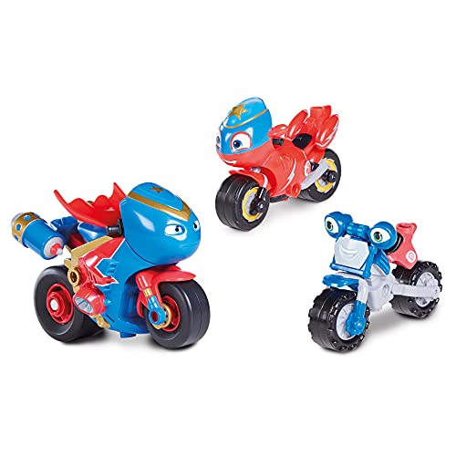 TOMY Games Zoom Steel Figuras de acción, Ruedas Libres, Juego con Acero Awesome, Ricky y Loop Hoopla, Juguetes de Motocicleta niñas a Partir de 3 años, Multicolor (T20064A)