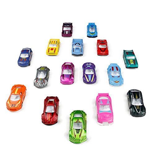 TONZE Coches de Juguetes Coches Miniatura Set Vehiculos Metalicos Coche de Metal Juguete,RegalosJuguetes Niños 3 4 5 6 Años, 16 Pcs