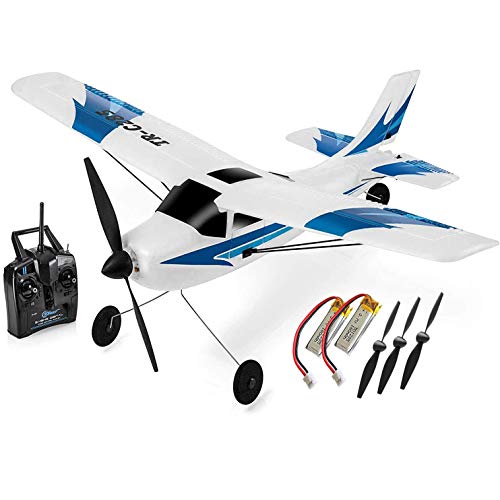 Top Race RC Plane Avión de Control Remoto de 3 Canales, Juguete de Regalo para Adultos y niños, actualizado con Protector de hélice (TR-C285G)