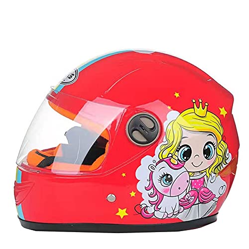 TOPLOOS Casco De Motocross para Niños, Casco De Motocicleta para Niños, Niños Y Niñas, Estilo De Dibujos Animados Medio Casco, Deportes Al Aire Libre, Señal De Sol para Niños De 3-8 Años,D