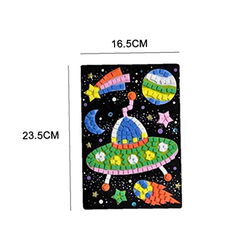 TOPofly Etiqueta de Mosaico, Nave Espacial OVNI, Extranjero, Astronauta del patrón de Mosaico niños Kits DIY Puzzle Etiqueta de Juguetes educativos 1 Set