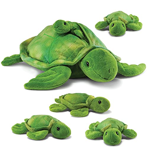 Tortuga de peluche Prextex con con 3 tortuguitas de peluche Colección de animales bebe de peluche Juego de animales de peluche