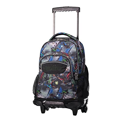 TOTTO Morral Rue Bomper Renglones Mochila con Ruedas, Adultos Unisex, Azul (Azul), Talla Única