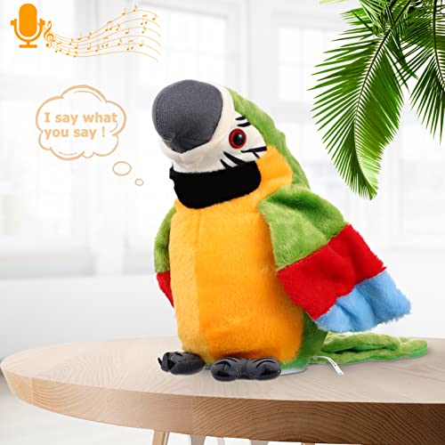 TOYANDONA 1 UNIDS Talking Parrot Repetir Lo Que Dices Parrot Parrot Peluche Toy Parrot Eléctrico Loro Regalos para Cumpleaños Navidad